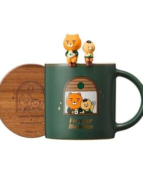 New Starbucks Korea Kakao Friends Deep green Mug Cup MyBuddy Figure Set 2024